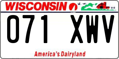 WI license plate 071XWV
