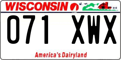 WI license plate 071XWX
