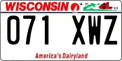 WI license plate 071XWZ