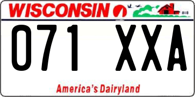 WI license plate 071XXA