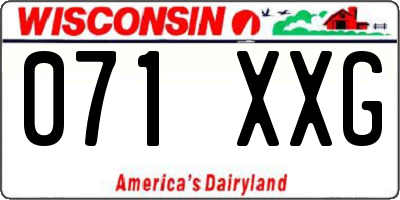 WI license plate 071XXG