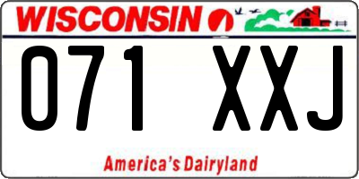 WI license plate 071XXJ