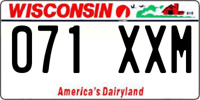 WI license plate 071XXM