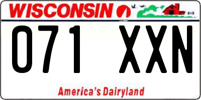 WI license plate 071XXN