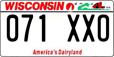 WI license plate 071XXO
