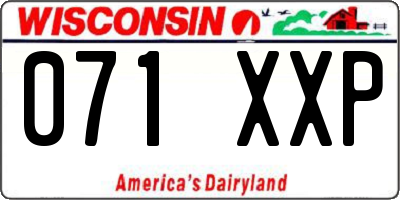 WI license plate 071XXP