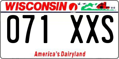 WI license plate 071XXS