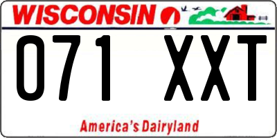 WI license plate 071XXT