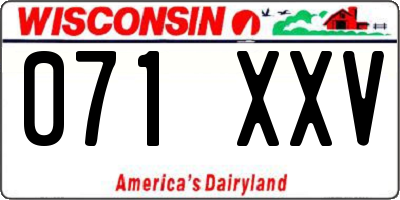 WI license plate 071XXV