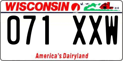 WI license plate 071XXW