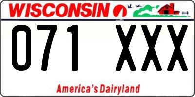 WI license plate 071XXX