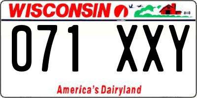 WI license plate 071XXY