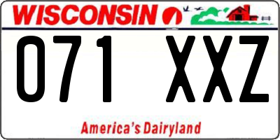 WI license plate 071XXZ