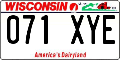 WI license plate 071XYE