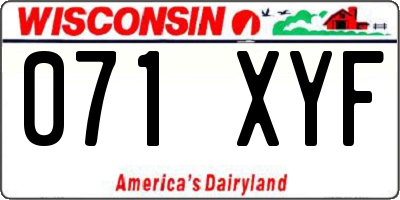 WI license plate 071XYF