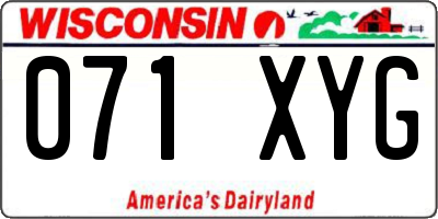 WI license plate 071XYG
