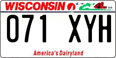 WI license plate 071XYH