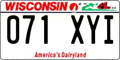 WI license plate 071XYI