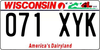 WI license plate 071XYK