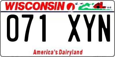 WI license plate 071XYN