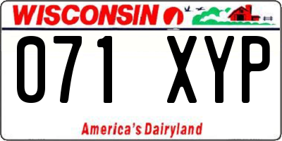 WI license plate 071XYP