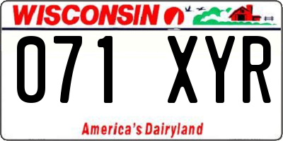 WI license plate 071XYR