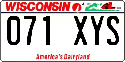 WI license plate 071XYS