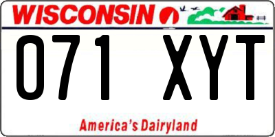 WI license plate 071XYT
