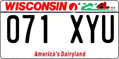 WI license plate 071XYU