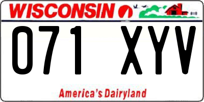 WI license plate 071XYV