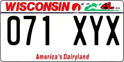 WI license plate 071XYX