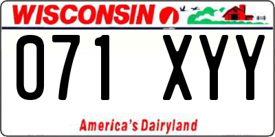 WI license plate 071XYY