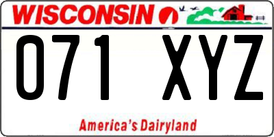 WI license plate 071XYZ