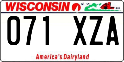 WI license plate 071XZA