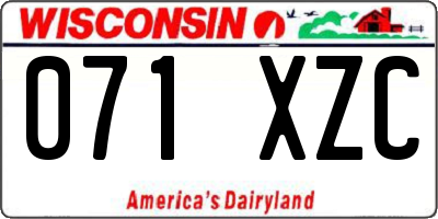 WI license plate 071XZC