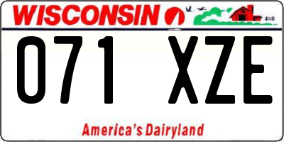 WI license plate 071XZE
