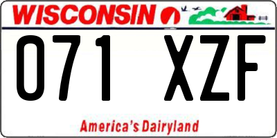 WI license plate 071XZF