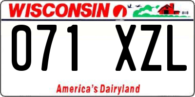 WI license plate 071XZL