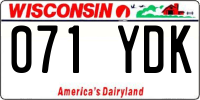 WI license plate 071YDK