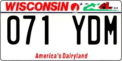 WI license plate 071YDM