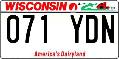 WI license plate 071YDN