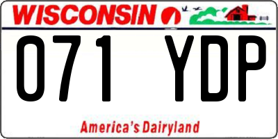 WI license plate 071YDP