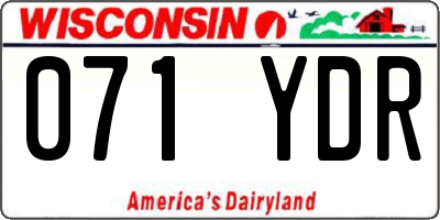 WI license plate 071YDR