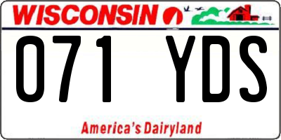 WI license plate 071YDS