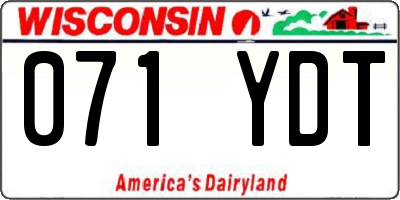 WI license plate 071YDT