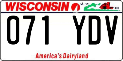 WI license plate 071YDV