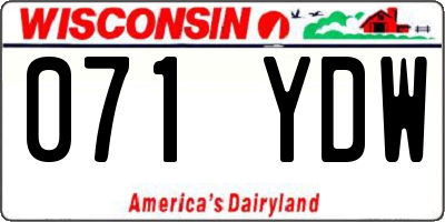 WI license plate 071YDW