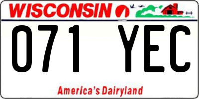 WI license plate 071YEC