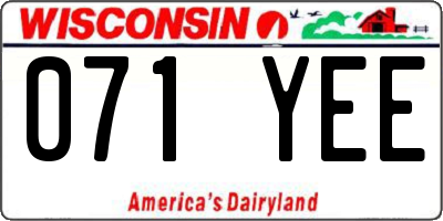 WI license plate 071YEE