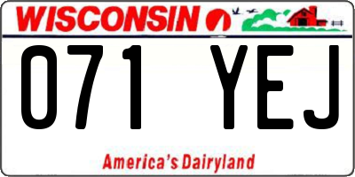 WI license plate 071YEJ